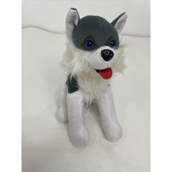 Husky Wolf Dog Stuffed Toy Plushy 8” (2018) White Grey Blue Eyes BEST TOY MFG. - Picture 10 of 12